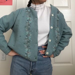 vintage DKNY wool cardigan